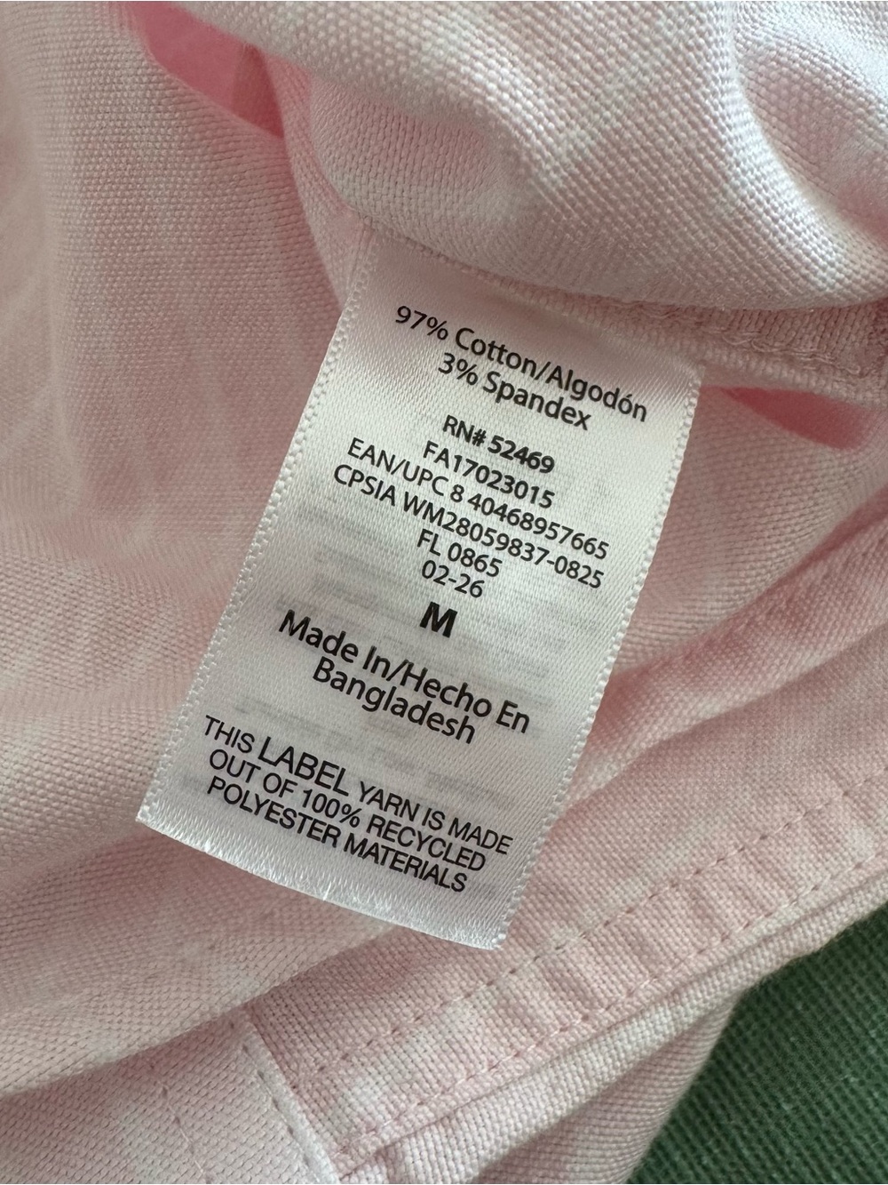 Free Assembly Oxford Shirt Pink Crystal Striped Button Down Cotton Spandex M NWT - Picture 15 of 16